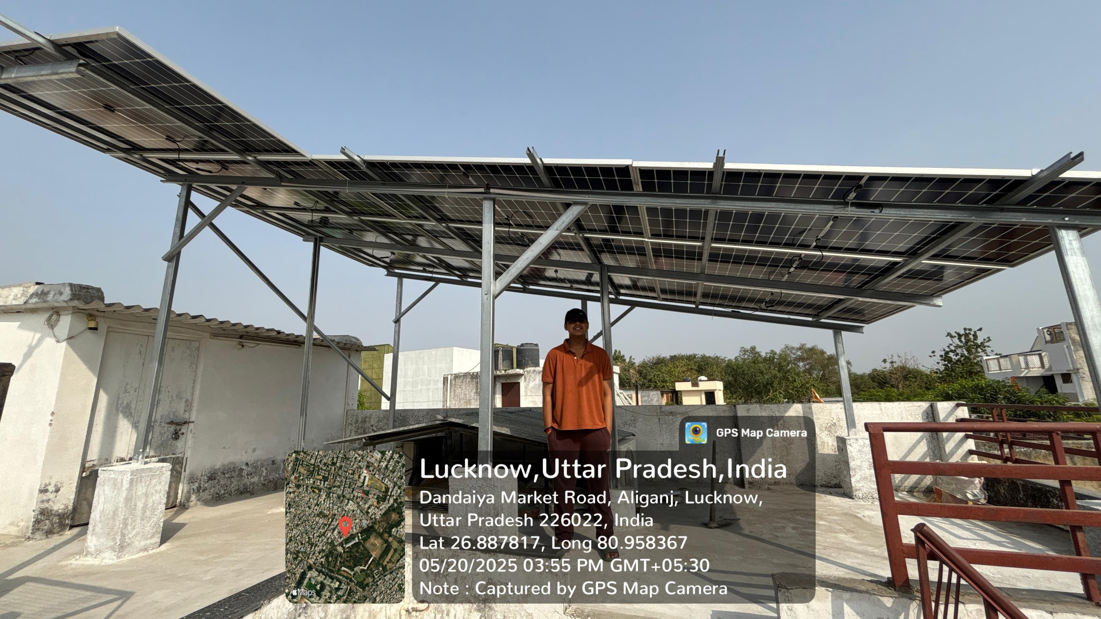 Rooftop solar installation in Lucknow — residential project